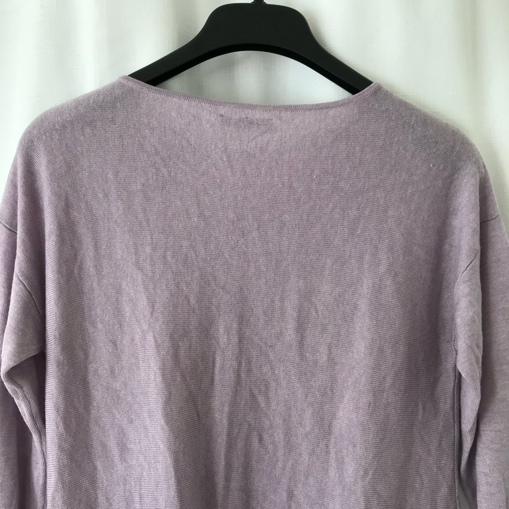 Eileen Fisher small Purple Tencel Merino Wool Asymmetrical Sweater - Picture 8 of 11